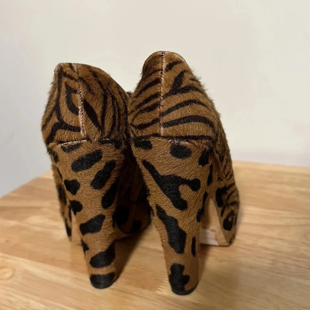 Jerome C. Rousseau $895 calf hair leather box heel ankle boots